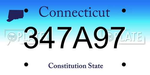 347A97 Connecticut License Plate