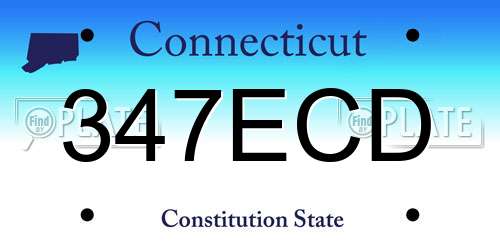 347ECD Connecticut License Plate