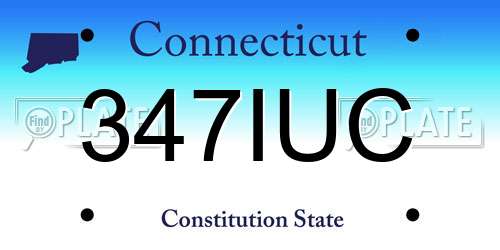 347IUC Connecticut License Plate