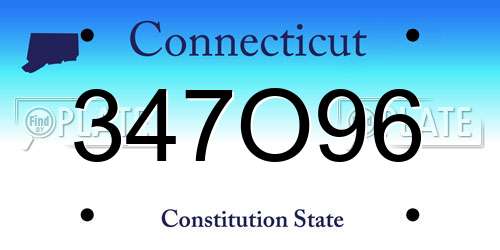 347O96 Connecticut License Plate