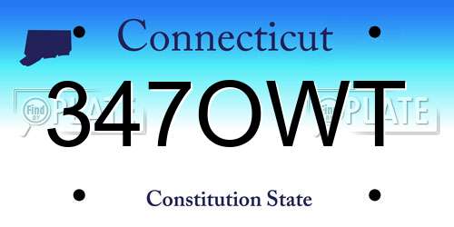 347OWT Connecticut License Plate