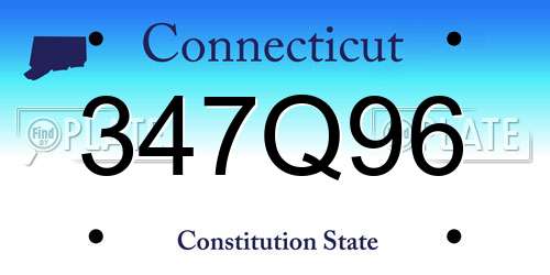 347Q96 Connecticut License Plate