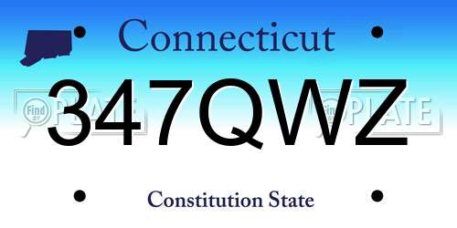 347QWZ Connecticut License Plate