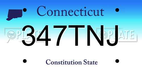 347TNJ Connecticut License Plate