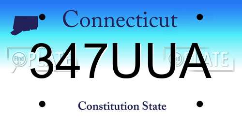347UUA Connecticut License Plate