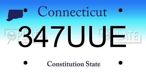 347UUE Connecticut License Plate