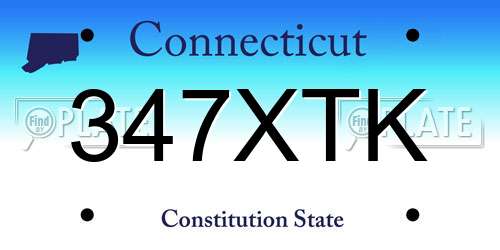 347XTK Connecticut License Plate