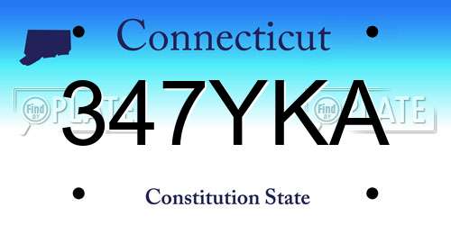 347YKA Connecticut License Plate