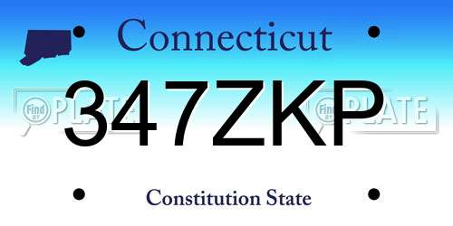 347ZKP Connecticut License Plate