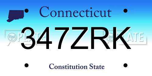 347ZRK Connecticut License Plate