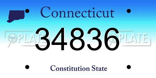 34836 Connecticut License Plate