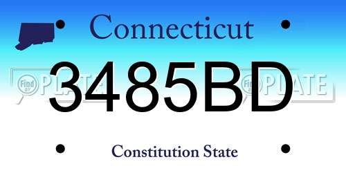3485BD Connecticut License Plate