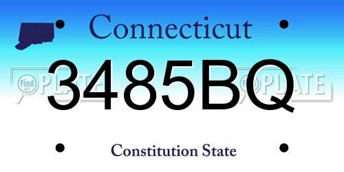 3485BQ Connecticut License Plate