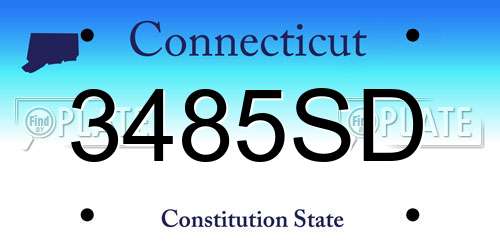 3485SD Connecticut License Plate