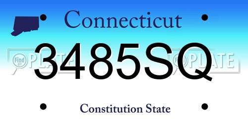 3485SQ Connecticut License Plate