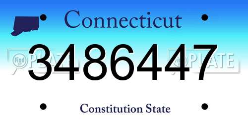 3486447 Connecticut License Plate