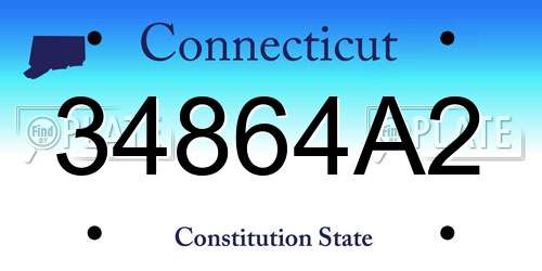 34864A2 Connecticut License Plate