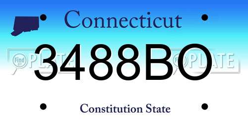 3488BO Connecticut License Plate