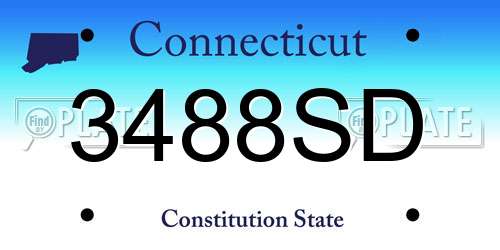 3488SD Connecticut License Plate