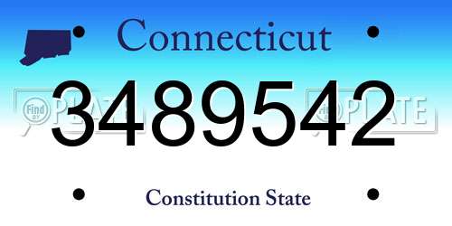 3489542 Connecticut License Plate