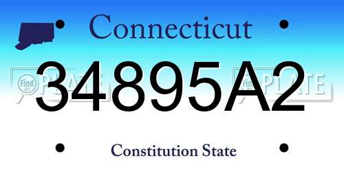 34895A2 Connecticut License Plate