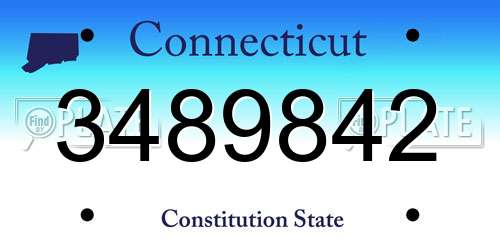3489842 Connecticut License Plate