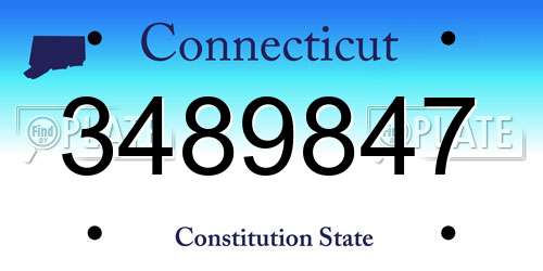 3489847 Connecticut License Plate