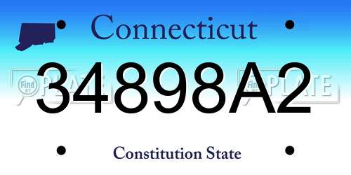 34898A2 Connecticut License Plate