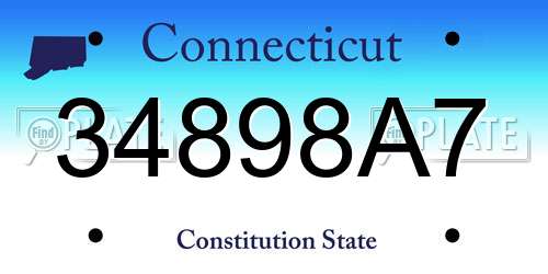 34898A7 Connecticut License Plate