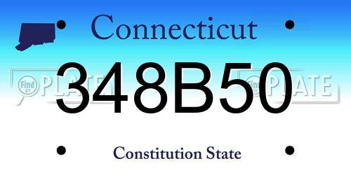 348B50 Connecticut License Plate