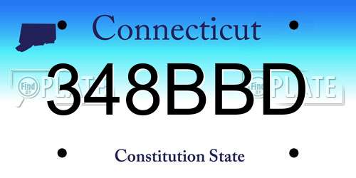 348BBD Connecticut License Plate