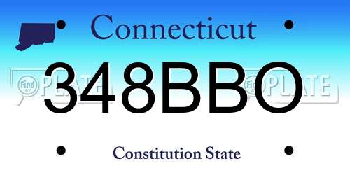348BBO Connecticut License Plate