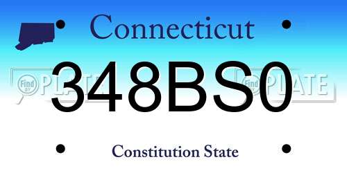 348BS0 Connecticut License Plate