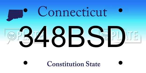 348BSD Connecticut License Plate