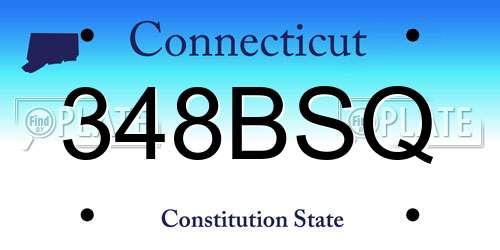 348BSQ Connecticut License Plate
