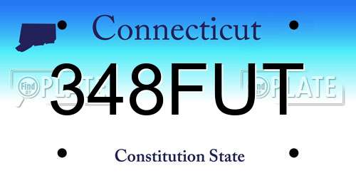 348FUT Connecticut License Plate