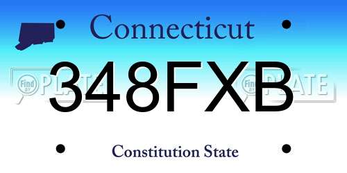 348FXB Connecticut License Plate