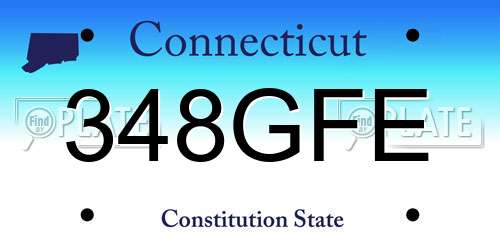348GFE Connecticut License Plate