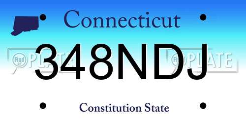 348NDJ Connecticut License Plate