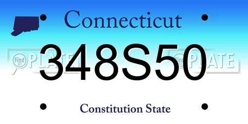 348S50 Connecticut License Plate