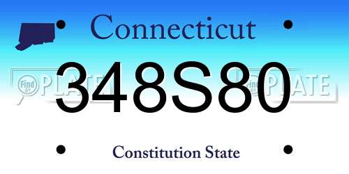 348S80 Connecticut License Plate