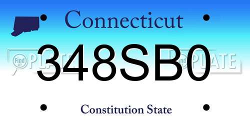 348SB0 Connecticut License Plate