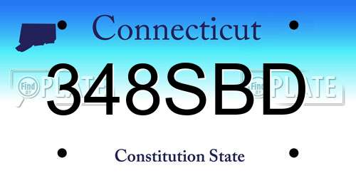348SBD Connecticut License Plate