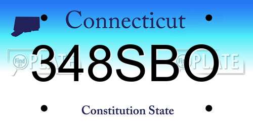 348SBO Connecticut License Plate