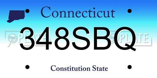 348SBQ Connecticut License Plate