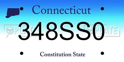 348SS0 Connecticut License Plate