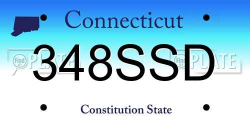 348SSD Connecticut License Plate