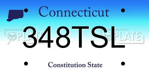 348TSL Connecticut License Plate