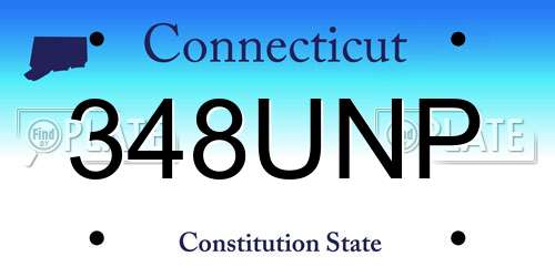 348UNP Connecticut License Plate