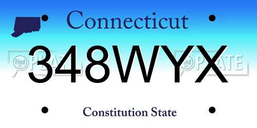 348WYX Connecticut License Plate